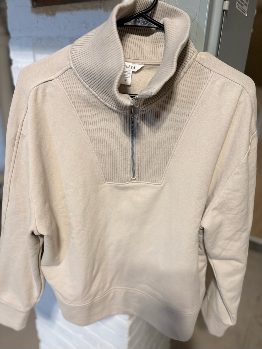 Athleta Women’s half -Zip Sweatshirt - Cream